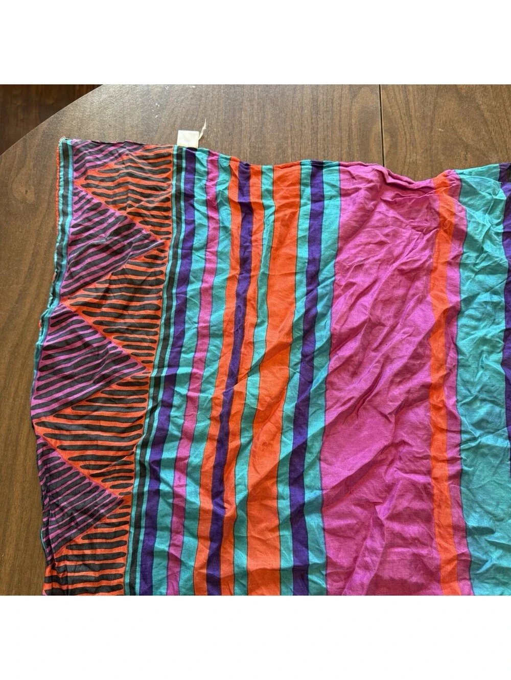 Vintage 80s/90s 100% Silk Designer Colorful Scarf